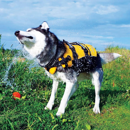 DFD Dog Life Jacket - Enhanced Safety Vest with 50% More Flotation, Adjustable Fit, Reflective Trim & Durable Grab Handle - X-Small, Red